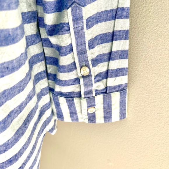 Vineyard Vines Blue Striped Quarter Button Tunic - Picture 3 of 5